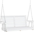 Wooden Outdoor Hanging Swing Chair with Cup Holders – Relax & Enjoy