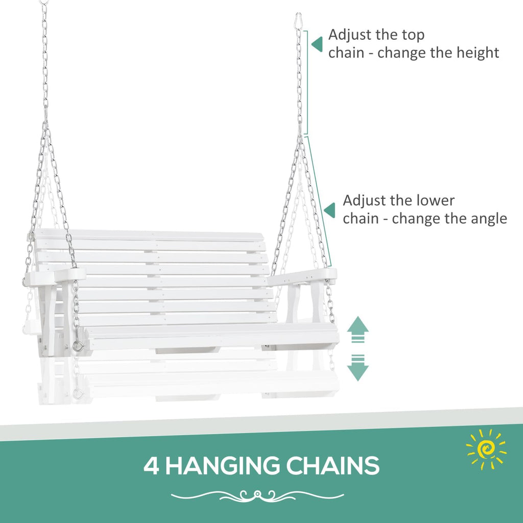 Wooden Outdoor Hanging Swing Chair with Cup Holders – Relax & Enjoy
