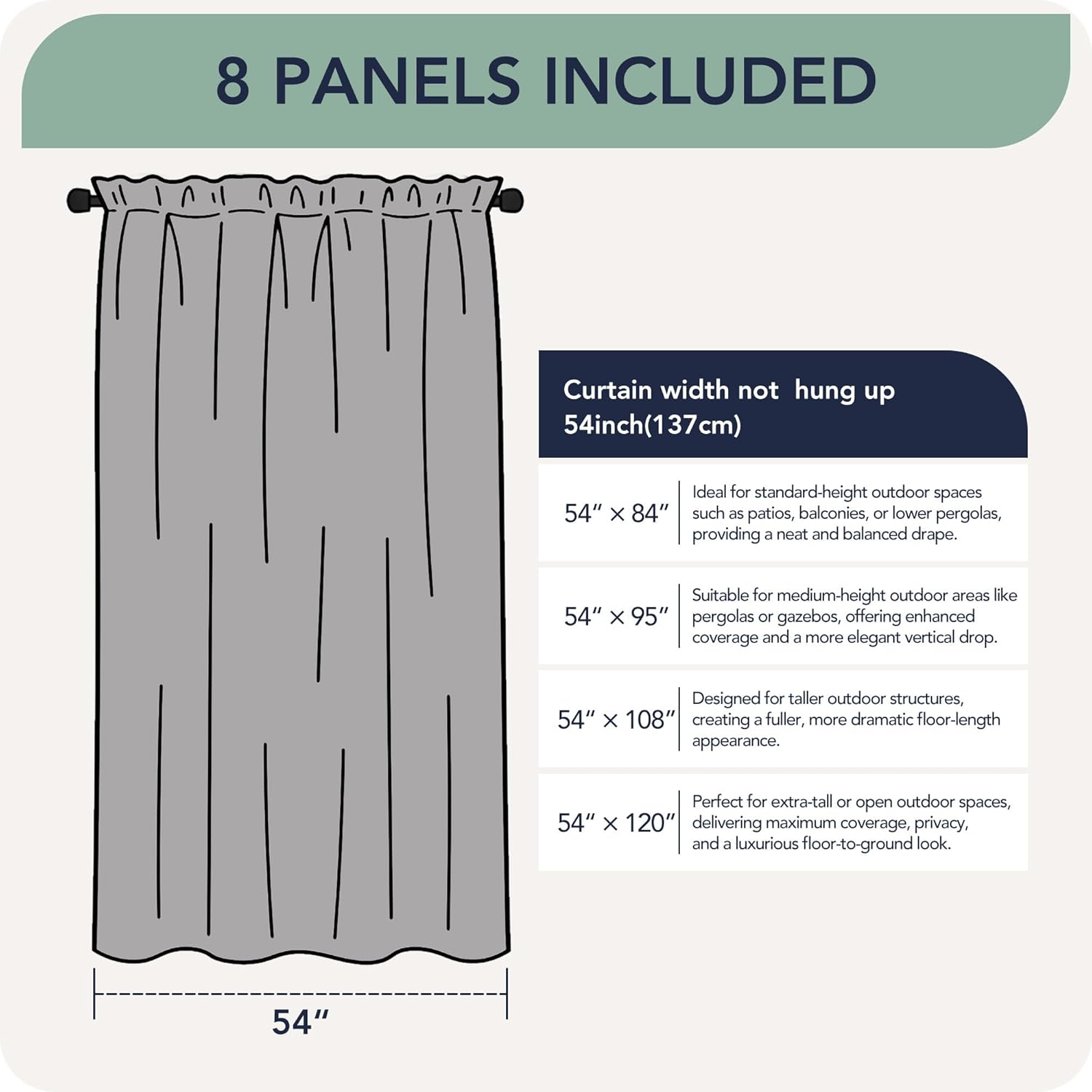 Outdoor Waterproof Patio Curtains – Elegant Privacy Panels
