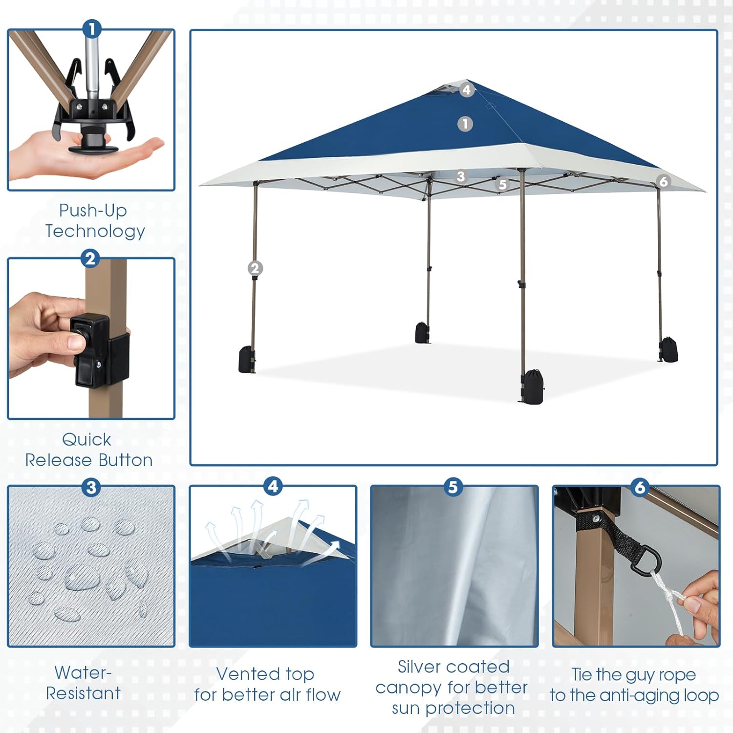 Portable Outdoor Commercial Patio Umbrella – Adjustable Shade Stand