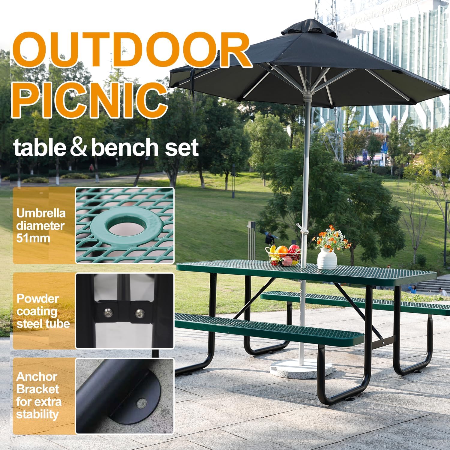 Portable Folding Picnic Table – Outdoor Patio & Camping Table 🍃