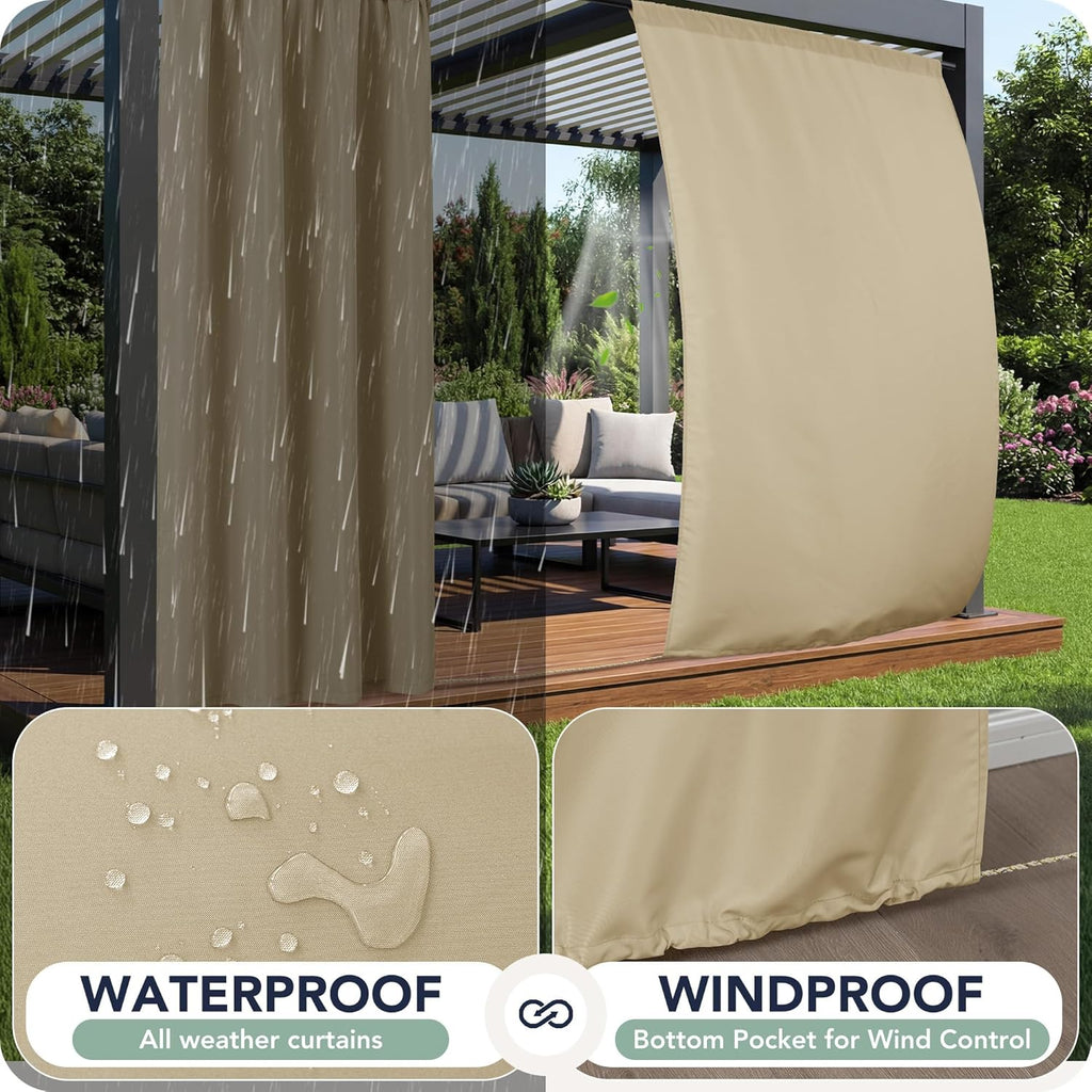 Outdoor Waterproof Patio Curtains – Elegant Privacy Panels