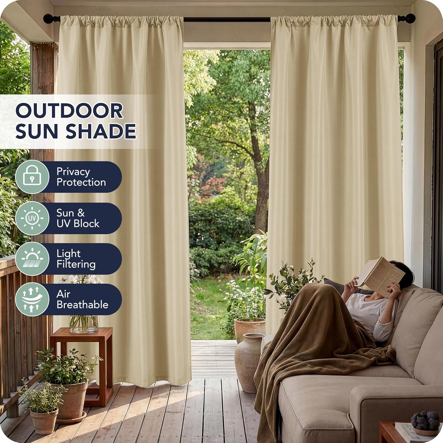 Outdoor Waterproof Patio Curtains – Elegant Privacy Panels