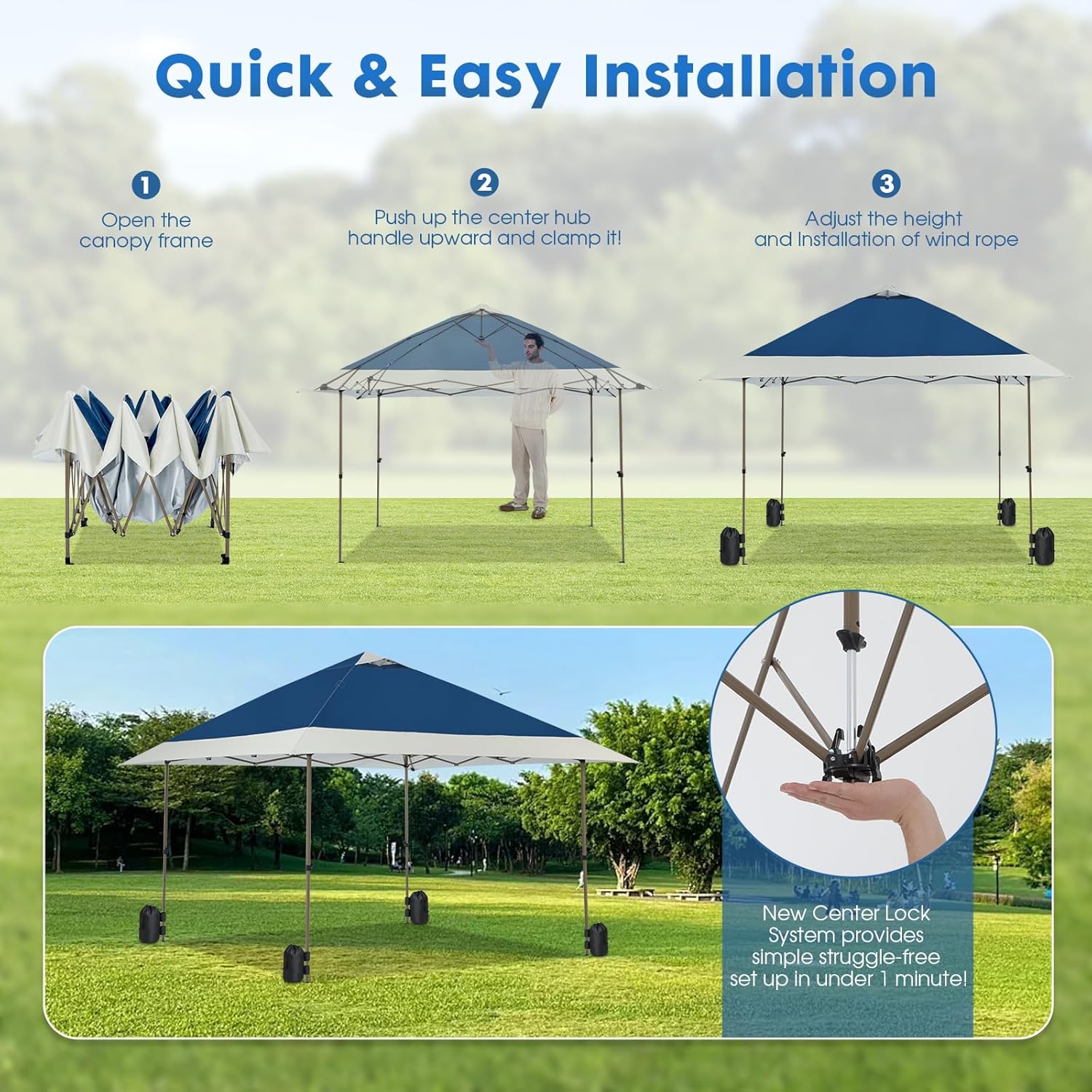 Portable Outdoor Commercial Patio Umbrella – Adjustable Shade Stand