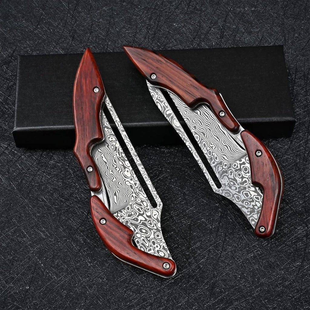 Damascus Steel Multitool – Sandalwood Handle, EDC